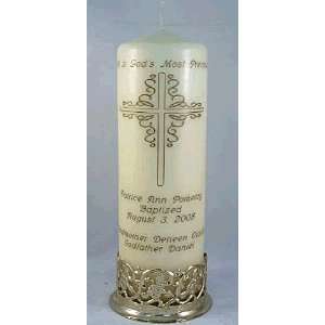  Baptism Candle   Decorative Cross