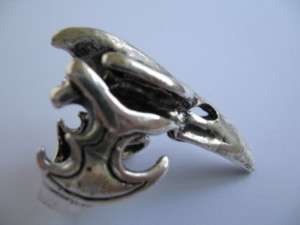 Stunning tibet silver eagle mens shape ring  