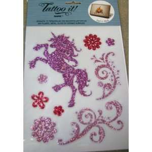   It ER13885 Pink And Purple Glitter Unicorn Stickers 