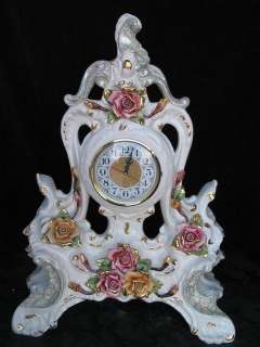 NEW! CAPODIMONTE LARGE TABLE CLOCK!  FREE SHIPPING  