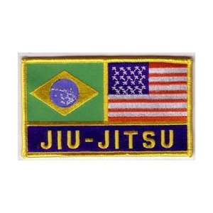  Jiu jitsu Brazil & US Flag Patch