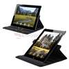360 Crocodile Leather Rotation Stand Cover Case For iPad 2 Black 