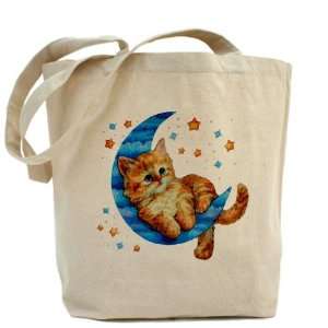 Tote Bag Moon Kitten with Stars