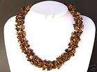 Necklace Tiger Eye Chip Beads Chained Dangle