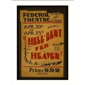 WPA Poster (M) Federal Theatre La Cadena and Mt. Vernon presents Hell 
