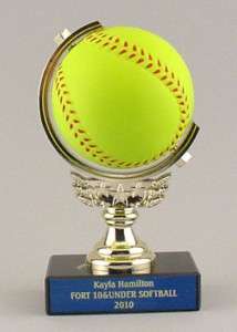 SOFTBALL SPINNING AWARD TROPHY Personalized Engraved  
