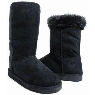  Furry Lace Up Moccasin Winter Boots Women Black   Vegan 