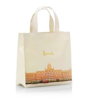 HARRODS OF KNIGHTSBRIDGE LONDON FAMOUS STORE FRONT SMALL SHOPPING TOTE 