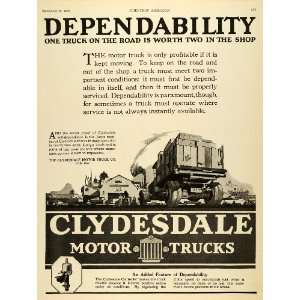  1920 Ad Clydesdale Motor Truck Co Clyde Ohio Load Cargo 