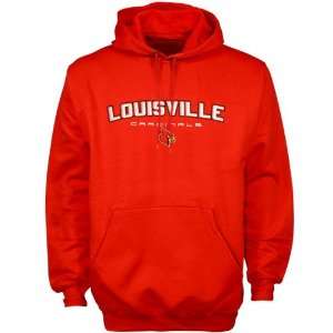 Louisville Cardinals Red Bevel Square Hoody Sweatshirt:  