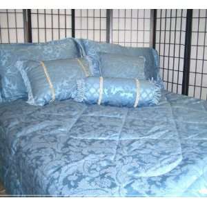   Tone on Tone Jacquard Queen Bed in a Bag Comforter Bedding Set: Home