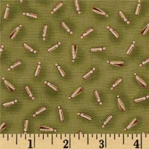  44 Wide Mrs. Tiggy   Winkle Clothespins Avocado Fabric 