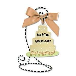  Personalized Wedding Cake Ornament with Optional Stand 