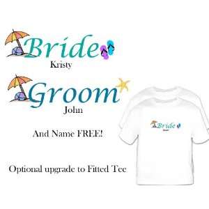 Custom Personalized Bride/ Groom shirts Bch Great Bridal Shower Gift 