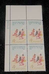 USA 4 cent Stamp   Frederic Remington   QTY 4 Block  