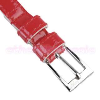  Skinny PU Leather Buckle Waist Belt Band Red [SKU 12_S000301698