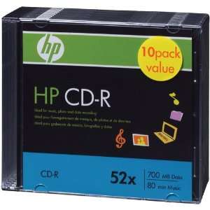  HP 52x Write Once CD R   10 Pack Electronics