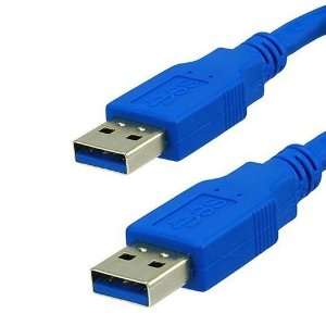   Blue USB 3.0 Super Speed A Male to A Male Device Cable: Electronics