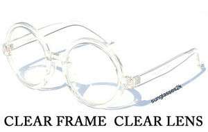 CLEAR ROUND FRAME BIG NERD HIPSTER CLEAR LENS GLASSES RETRO COOL 