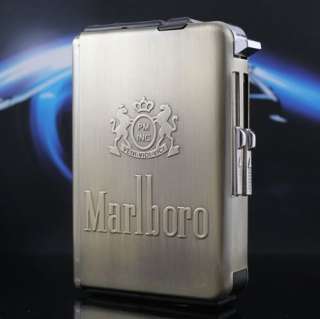   stamping design automatic cigarette case lighter 10pcs reload  
