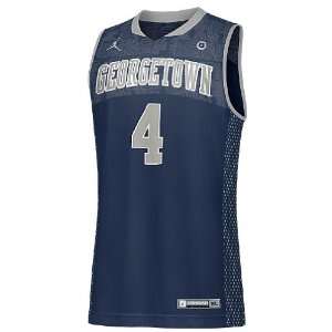  Nike Georgetown Hoyas 4 Blue Basketball Jersey: Sports 