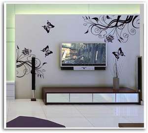   Wall Art Decal Sticker classic style Vine flower and butterfly  