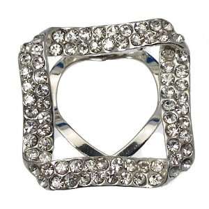  Nicotiana Silver Crystal Scarf Clip Jewelry