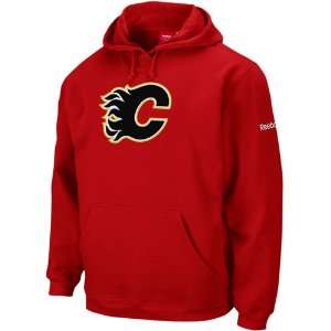 Reebok Calgary Flames Red Playbook Pullover Hoodie Sweatshirt (Medium)