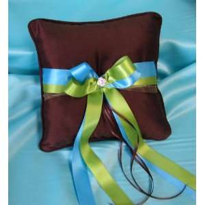 Custom Ring Bearer Pillow with Triple Ribbons 