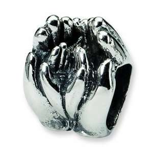  Sterling Silver Reflections Big and Little Hands Bead (4mm 