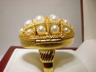 RARE VINTAGE LARGE PEARL CLUSTER POISEN RING MUST SEE  