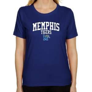  Memphis Tigers Ladies Team Arch Classic Fit T Shirt   Royal 