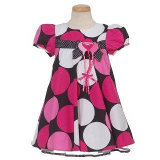 Bonnie Jean Baby Girls Pink Polka Dot Balloon Birthday Dress 12M 24M