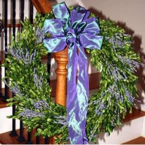  Preserved Garden Boxwood Wreath with Lavender Accents 22 
