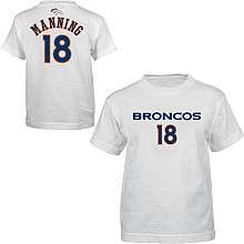 Denver Broncos Peyton Manning Youth (8 20) Name & Number White T Shirt 