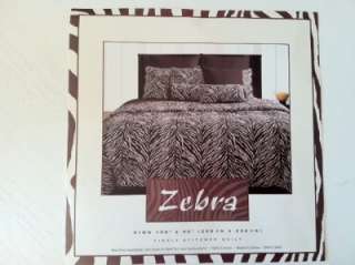 ZEBRA King Size Finely Stitched Zebra Print Quilt NIP  