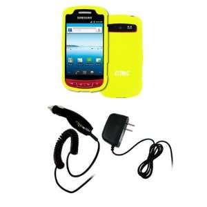  EMPIRE Yellow Rubberized Hard Case Cover + Car Charger 