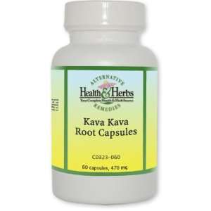 Alternative Health & Herbs Remedies Kava Kava Root Capsules, 60 Count 