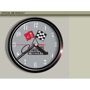  Cross Flags Stingray Chevrolet Corvette Wall Clock