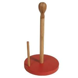 Island Bamboo Hue Paper Towel Holder, Vibrant Red:  Kitchen 