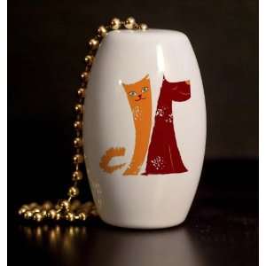  Dog Cat Design Porcelain Fan / Light Pull: Home 