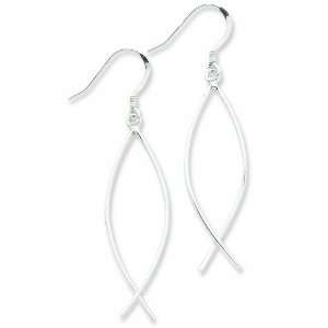  Sterling Silver Ichthus (Fish) Earrings Jewelry