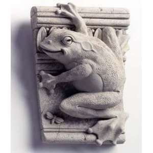 Cast Stone Concrete Wall Plaque Indoor Outdoor Sculpture, Toad Frog 