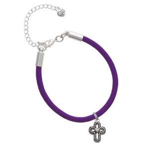  Cross with Rope Border and Heart Charm on a Purple Malibu 