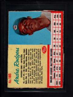 1962 POST CEREAL #185 ANDRE RODGERS VG A9045  