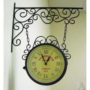   Train Station Double Sided Wall Mounted Clock: Home & Kitchen
