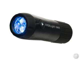 Everlight Twist LED Drehtaschenlampe schwarz F379A mit 3 Nichia LEDs 