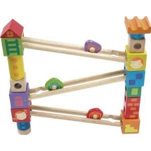 Wooden Building Block Disc Track: Toys & Games