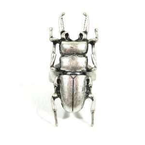  Scarab Ring Size 7.5 Egyptian Insect Sacred Beetle Silver 