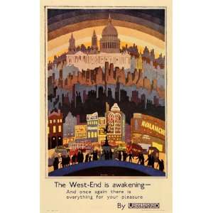 1933 West End London Underground Railway Mini Poster   Original Mini 